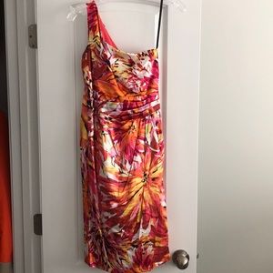 One Shoulder Floral Dress